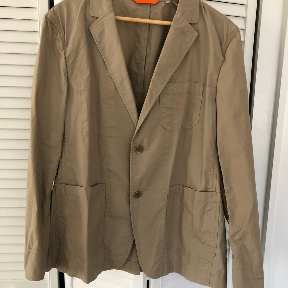 Jack Spade khaki cotton blazer mens 42
